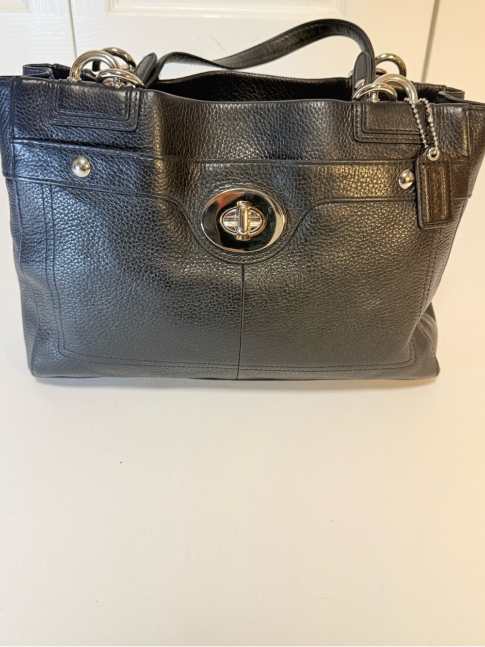 Coach Penelope Carryall Black Milled Leather F16531 Era: 2011 "Modern Vintage"